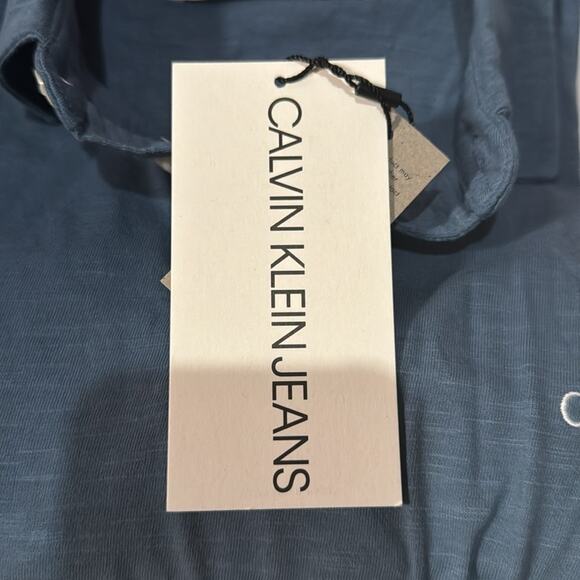 NWT Calvin Klein Jeans Blue White Ombre Polo Shirt Size Medium - Picture 5 of 5